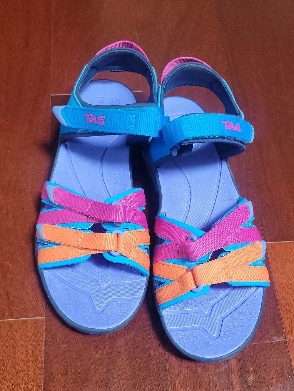 Teva Kids Bright Multi-Strap Sandals - Purple, Blue, Pink, Orange